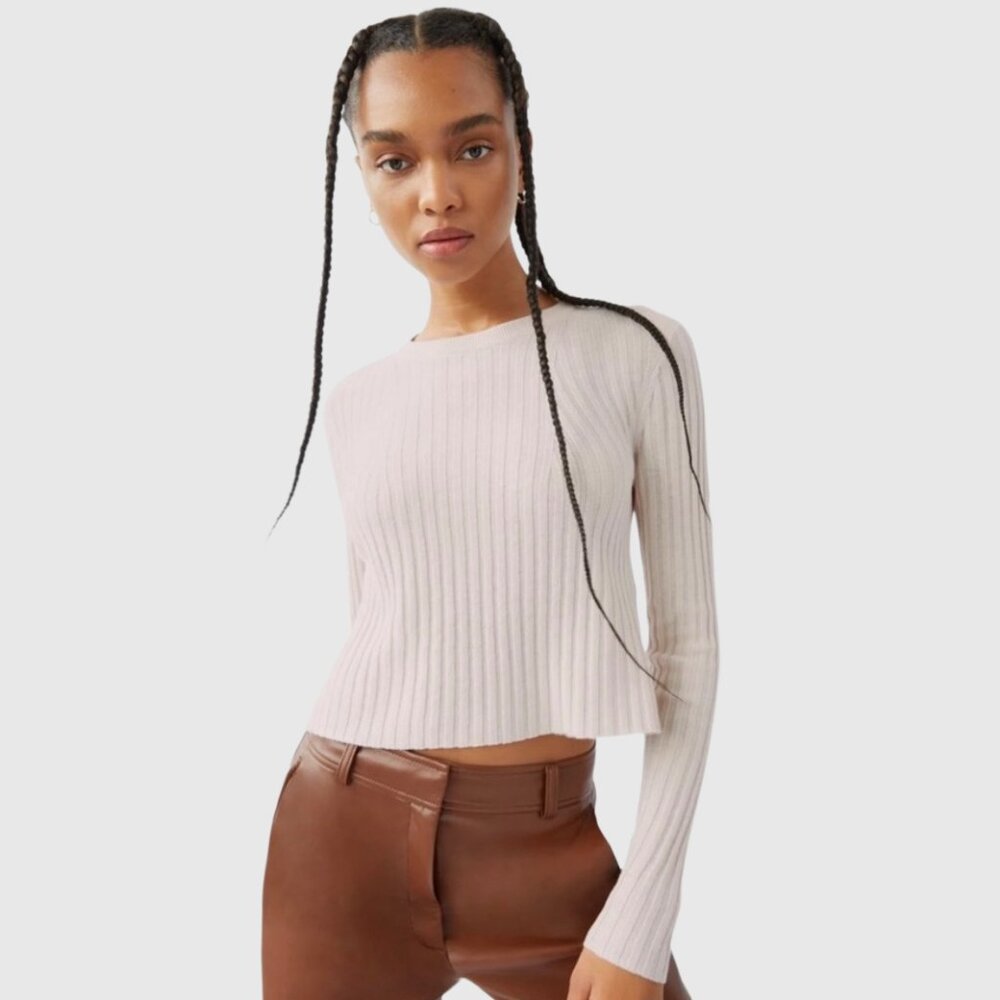 Babaton Women's Ribbed Crewneck Sweater - Cream - US L